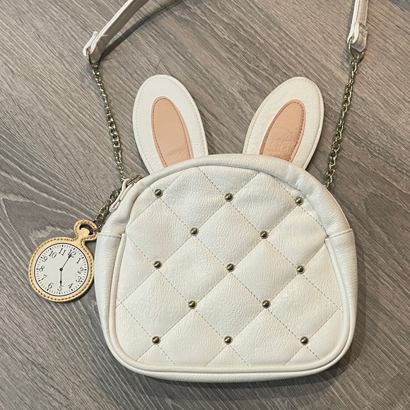Disney Parks Loungefly White Rabbit Crossbody Alice In Wonderland Purse - Picture 2 of 5